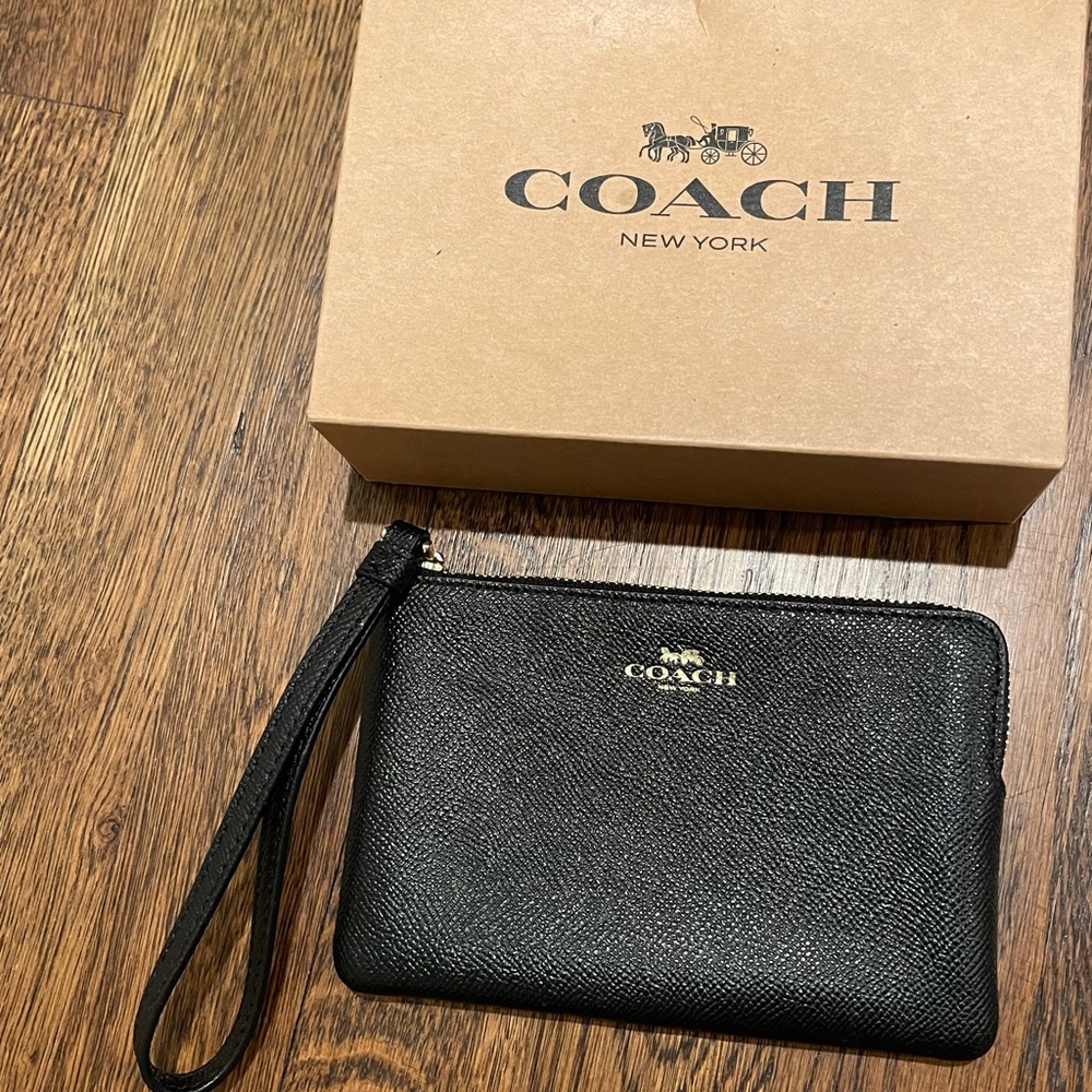 Coach leather small wristlet